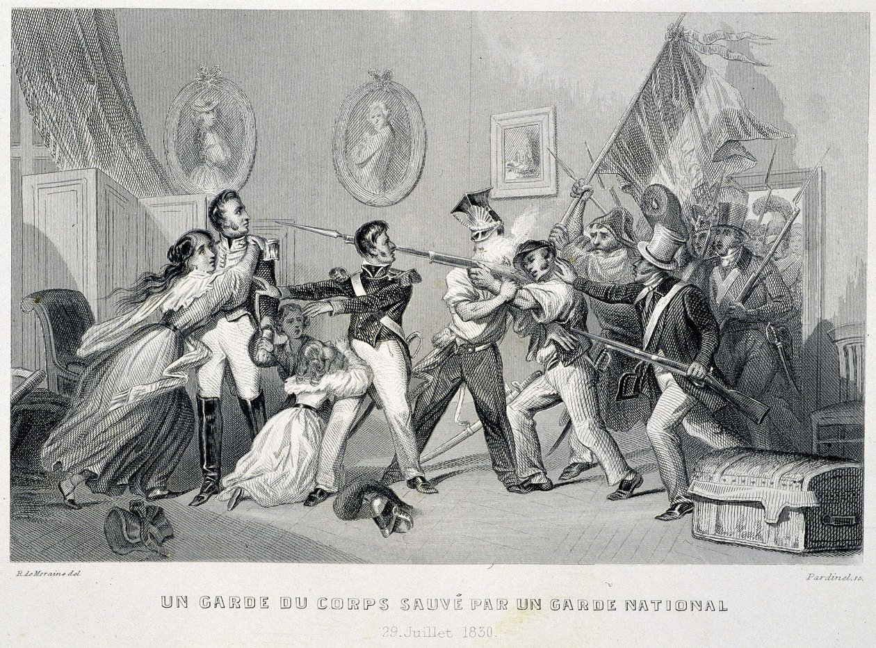 Un guardaespaldas salvado por un guardia nacional (29 de julio de 1830) - en 