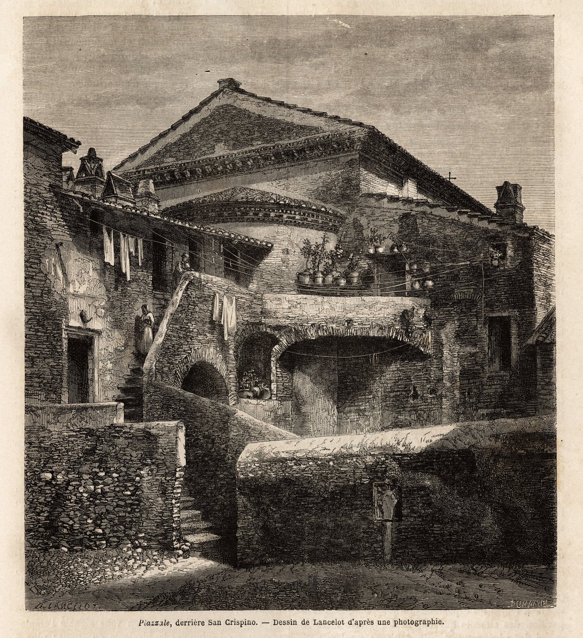 Una cloaca detrás de la capilla de San Crispino de Unknown artist