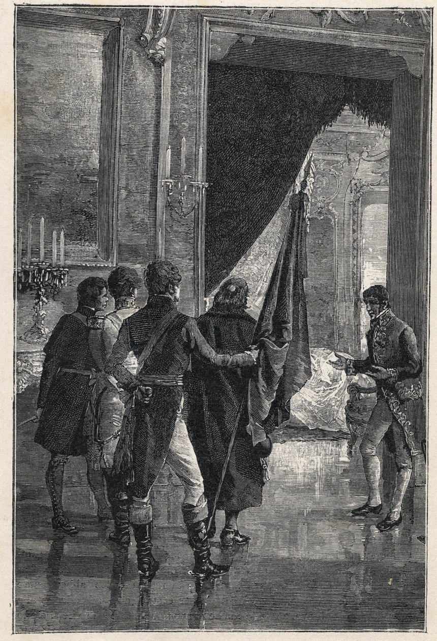 Una delegación de Carbonari, la sociedad secreta nacionalista, es presentada a Fernando I de las Dos Sicilias (anteriormente Fernando IV de Nápoles) 1820 de Unknown artist