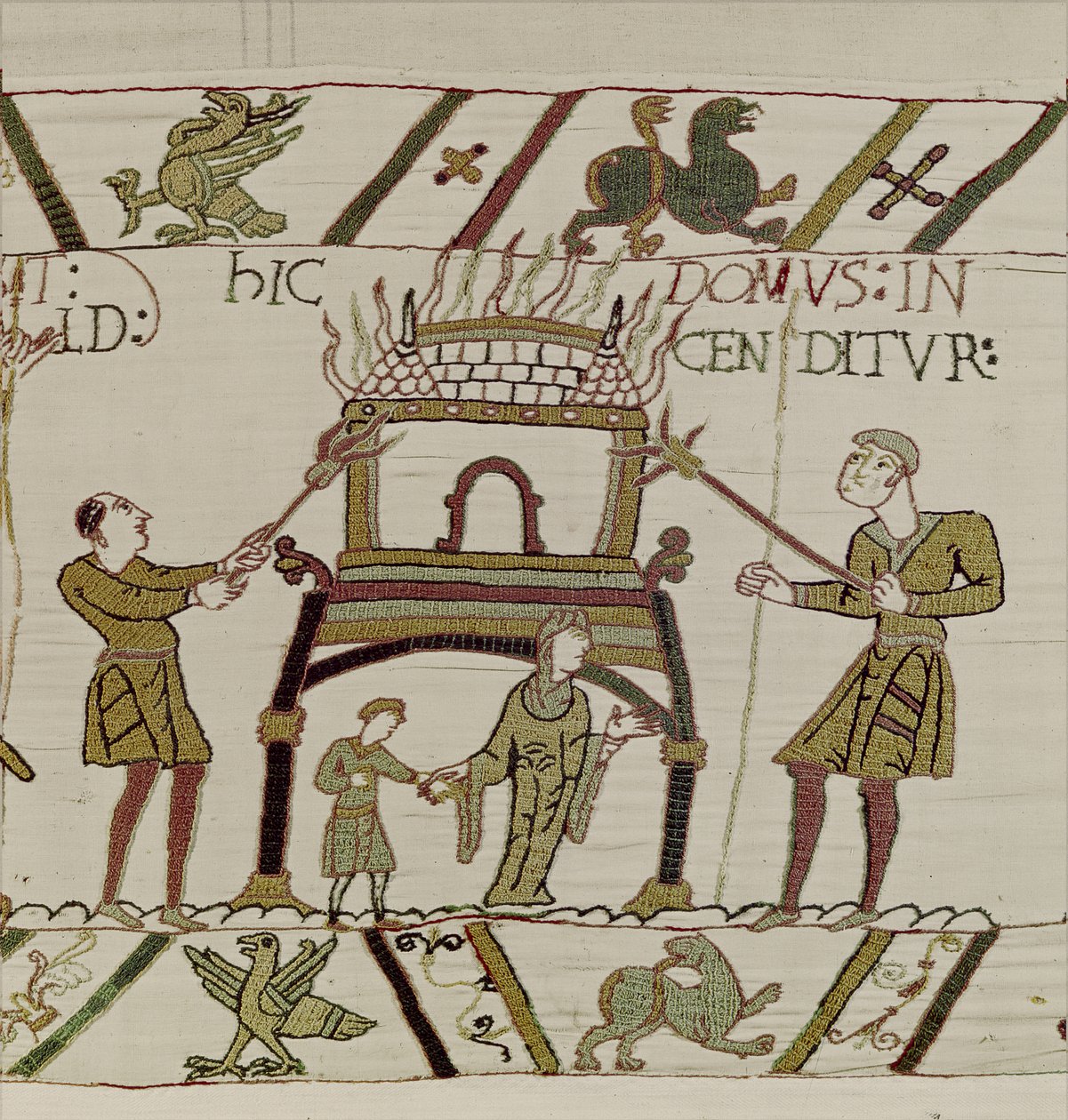 Una casa es quemada por los normandos, Tapiz de Bayeux de Unknown artist