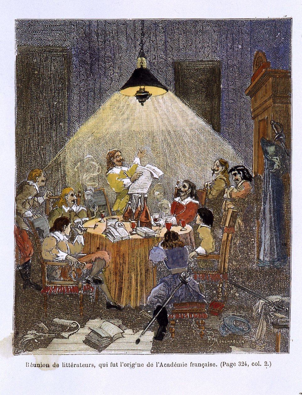 Una reunión de literatos, que fue el origen de la Academia Francesa de Unknown artist