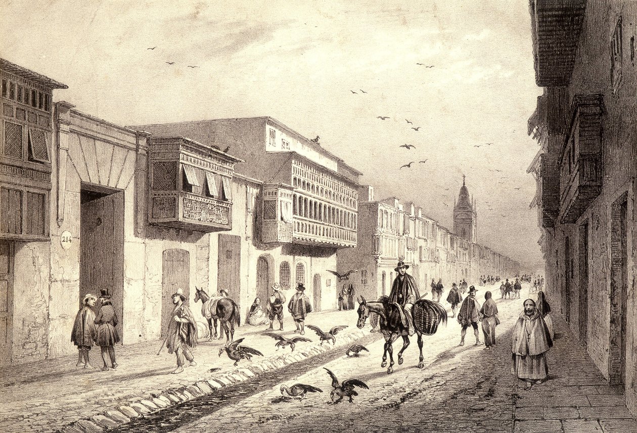 Una calle en Valladolid en Lima, Perú. de Unknown artist