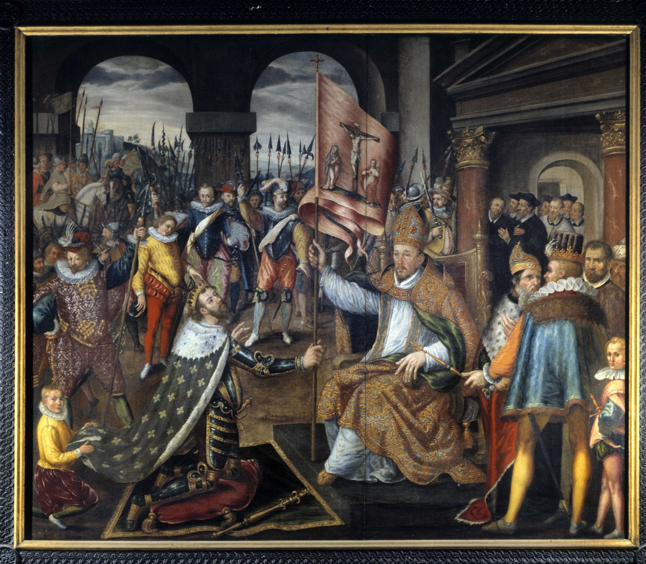 Abjuración de Enrique IV (1553 - 1610) en 1572 - cuadro anónimo del siglo XVI, Catedral de Tournai de Unknown artist