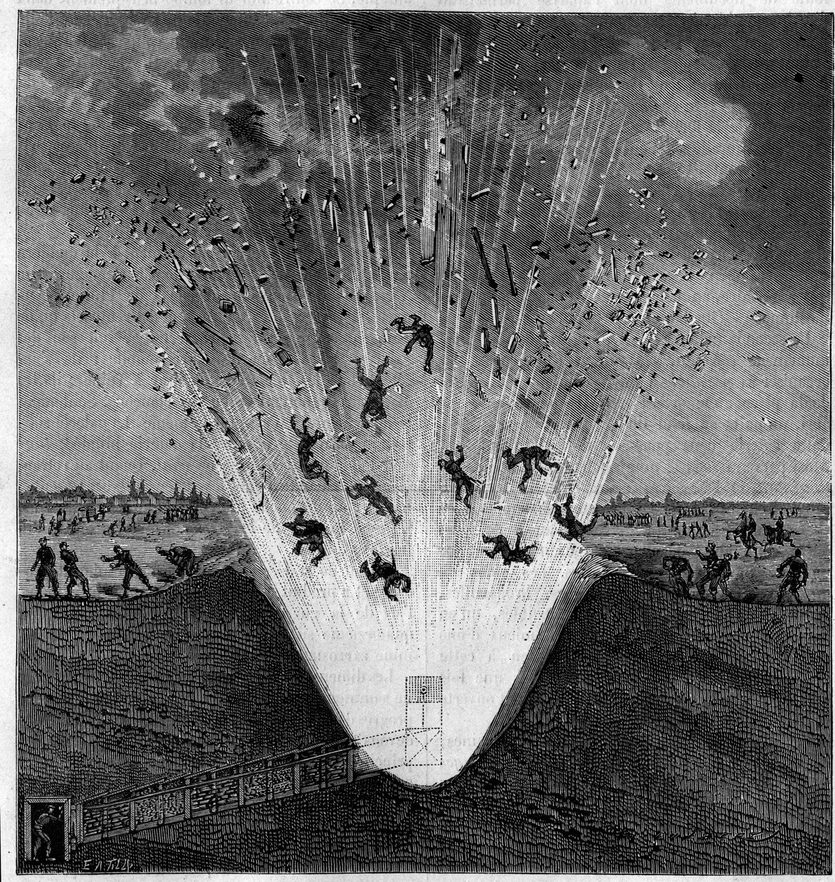 Explosión accidental de una mina de guerra, Arras (Pas de Calais, 62), 6 de octubre de Unknown artist