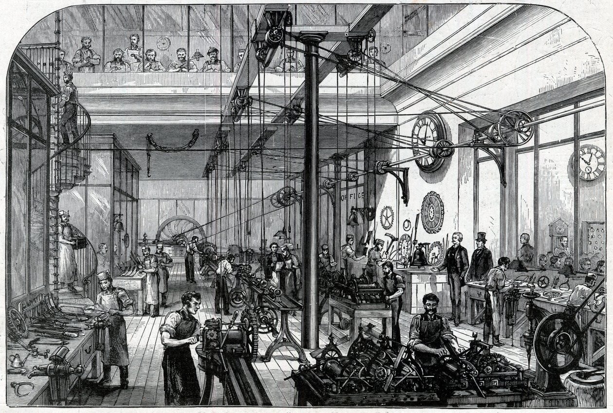Anuncio de los relojes complicados de fuerza especial de Benson - Talleres de relojería en Ludgate Hill de J.W. Benson de Londres. 1898 de Unknown artist