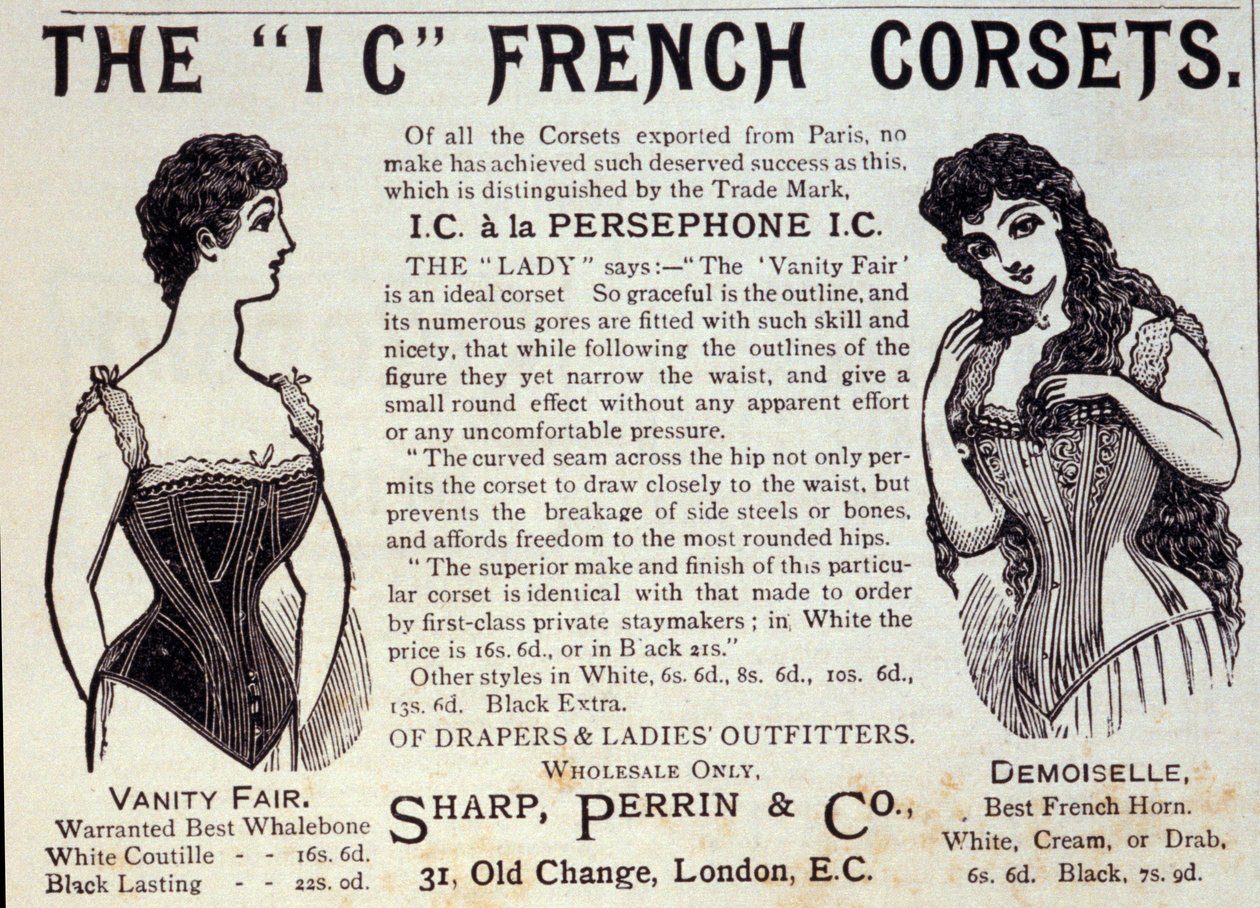 Publicidad de corsés franceses. 1888 de Unknown artist
