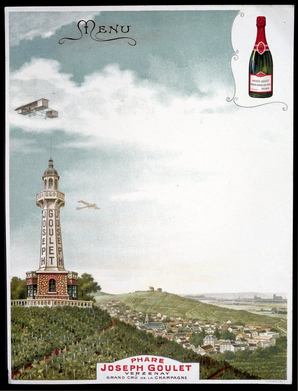 Publicidad de la marca “Joseph Goulet - Verzenay - Grand cru de la Champagne” de Unknown artist