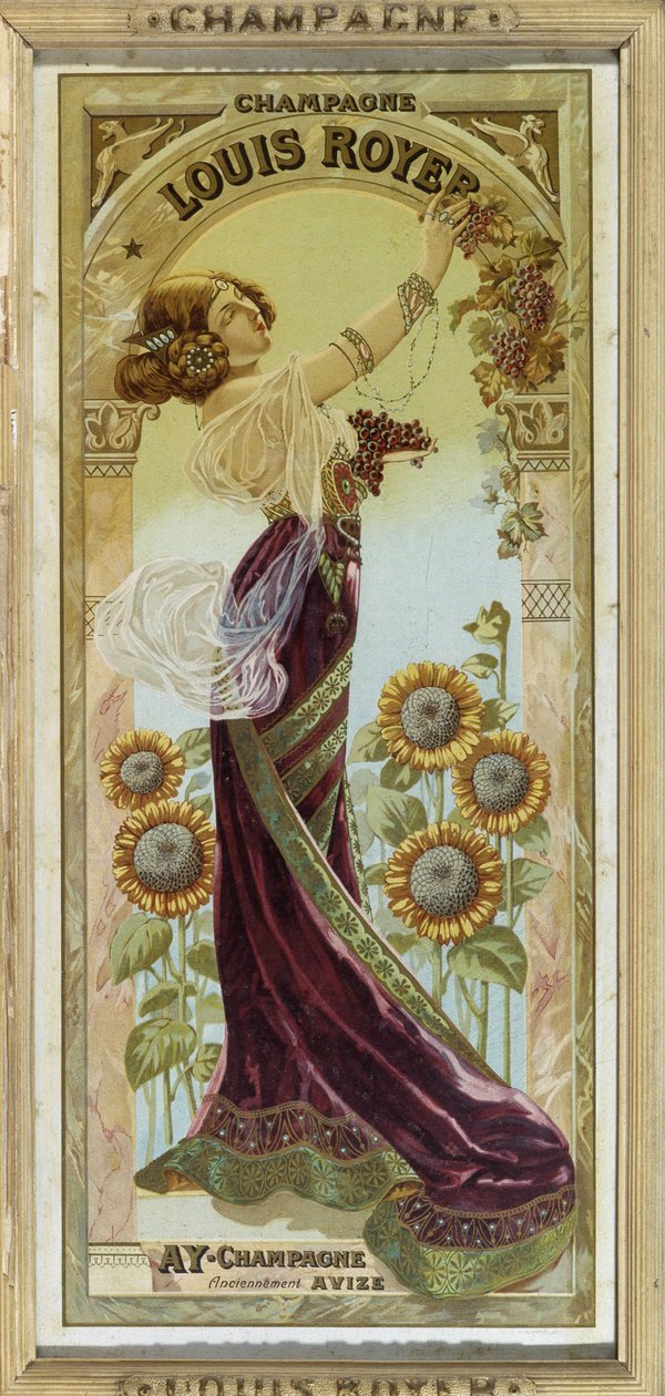 Cartel publicitario para el champán Louis Royer, finales del siglo XIX de Unknown artist