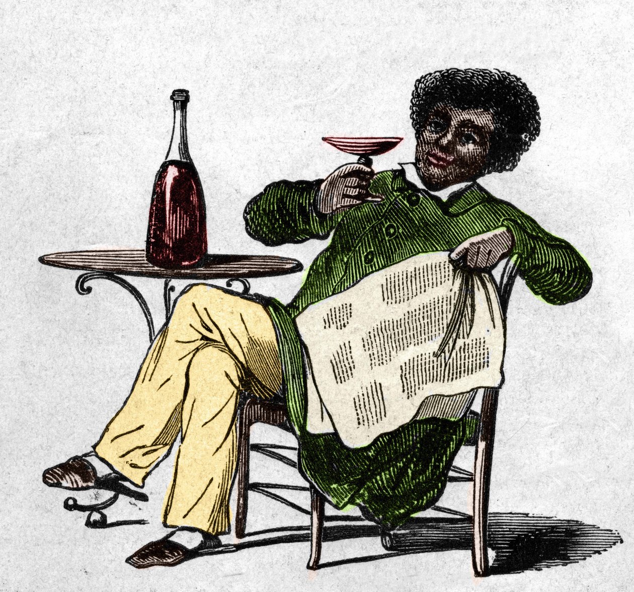 Alexandre Dumas padre (1802-1870), escritor francés bebiendo vino. de Unknown artist