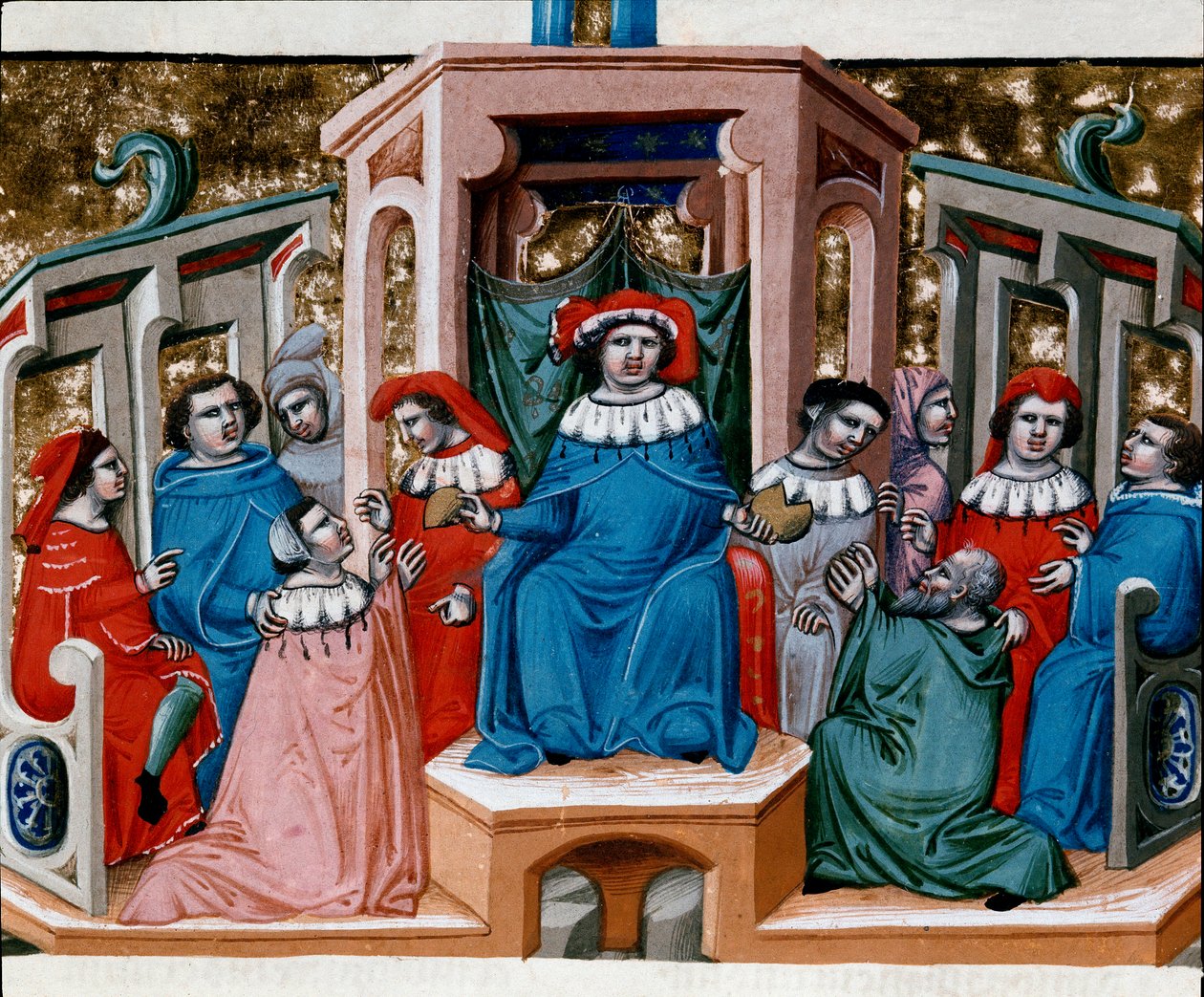Alegoría de la Ley Miniatura tomada del Código de Justiniano (Codex Justinianus) de Unknown artist