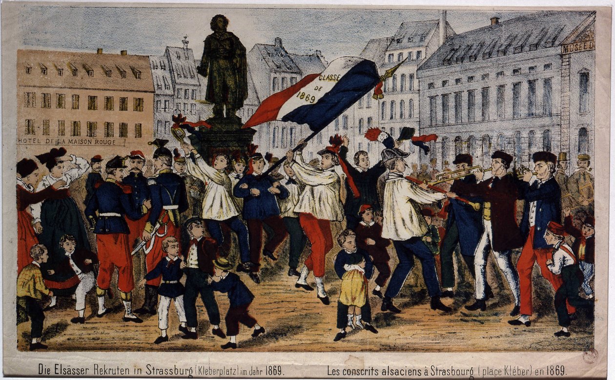 Conscritos alsacianos, Place Kleber en Estrasburgo de Unknown artist