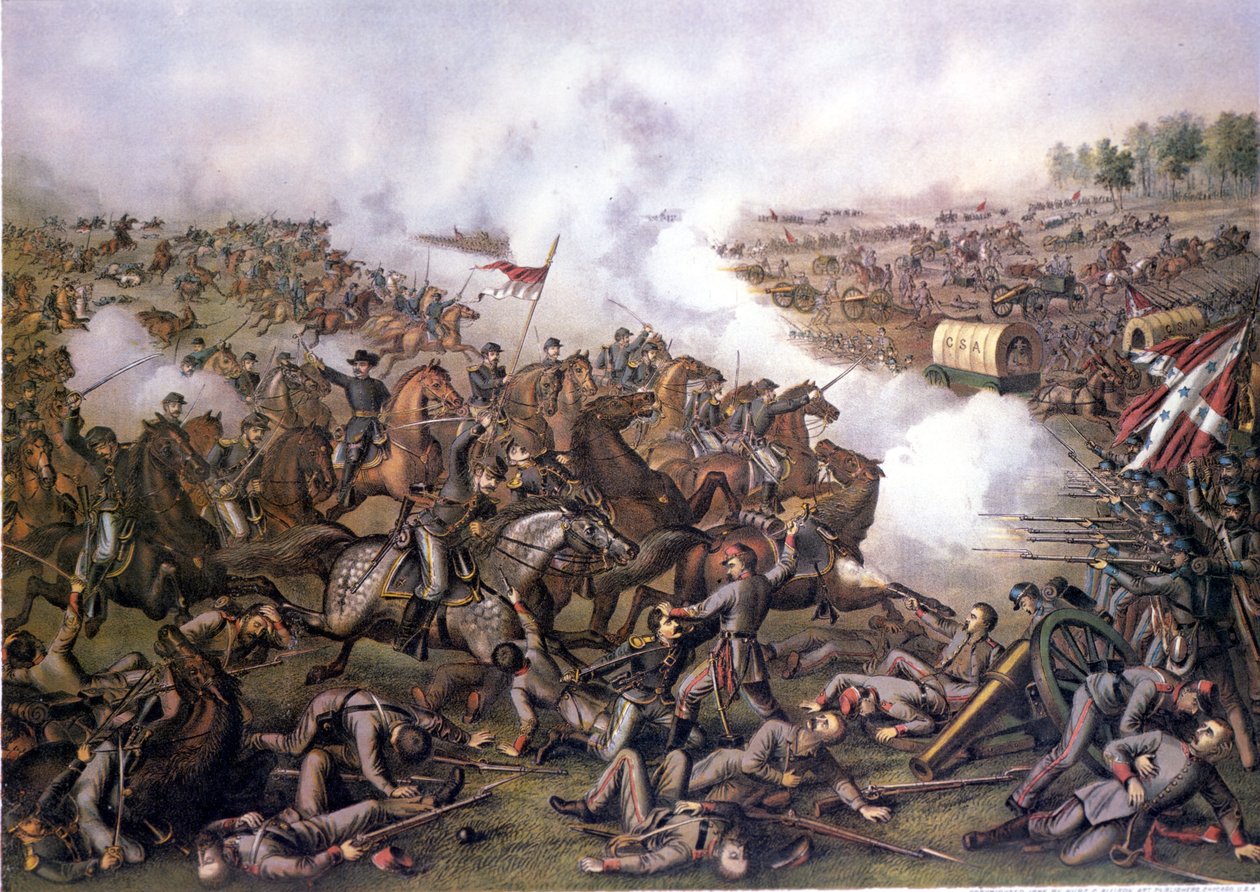 Guerra Civil Americana (1861 - 1865): Batalla de Five Forks (Virginia) 1 de abril de Unknown artist