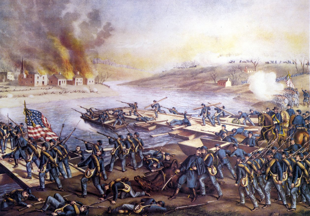 Guerra Civil Americana (1861 - 1865): Primera Batalla de Fredericksburg (Virginia) 11 de diciembre de Unknown artist