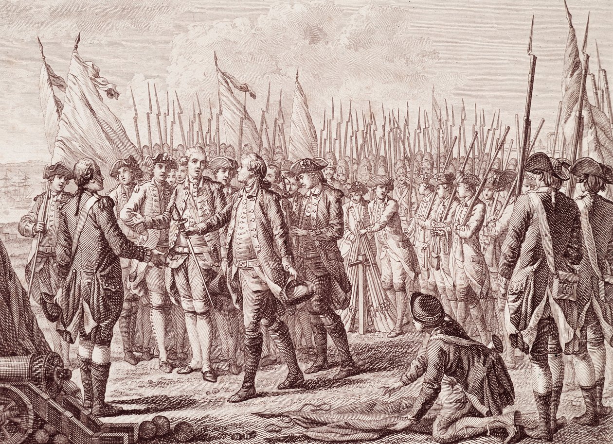 Guerra de Independencia de los Estados Unidos: La rendición de Lord Cornwallis de Unknown artist