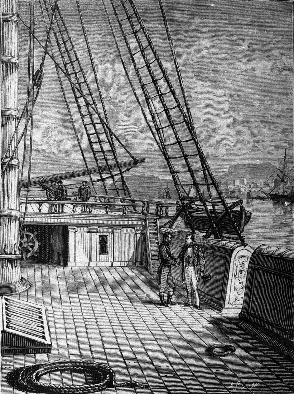 El inventor estadounidense Samuel Finley Breese Morse (1791-1872) a bordo del barco 