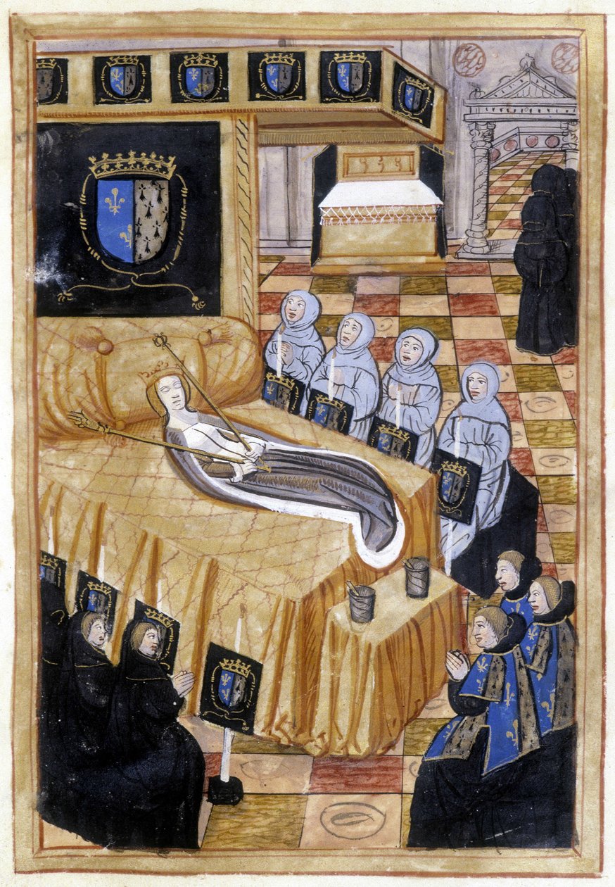 Ana de Bretaña en su lecho de muerte (1514) de Unknown artist