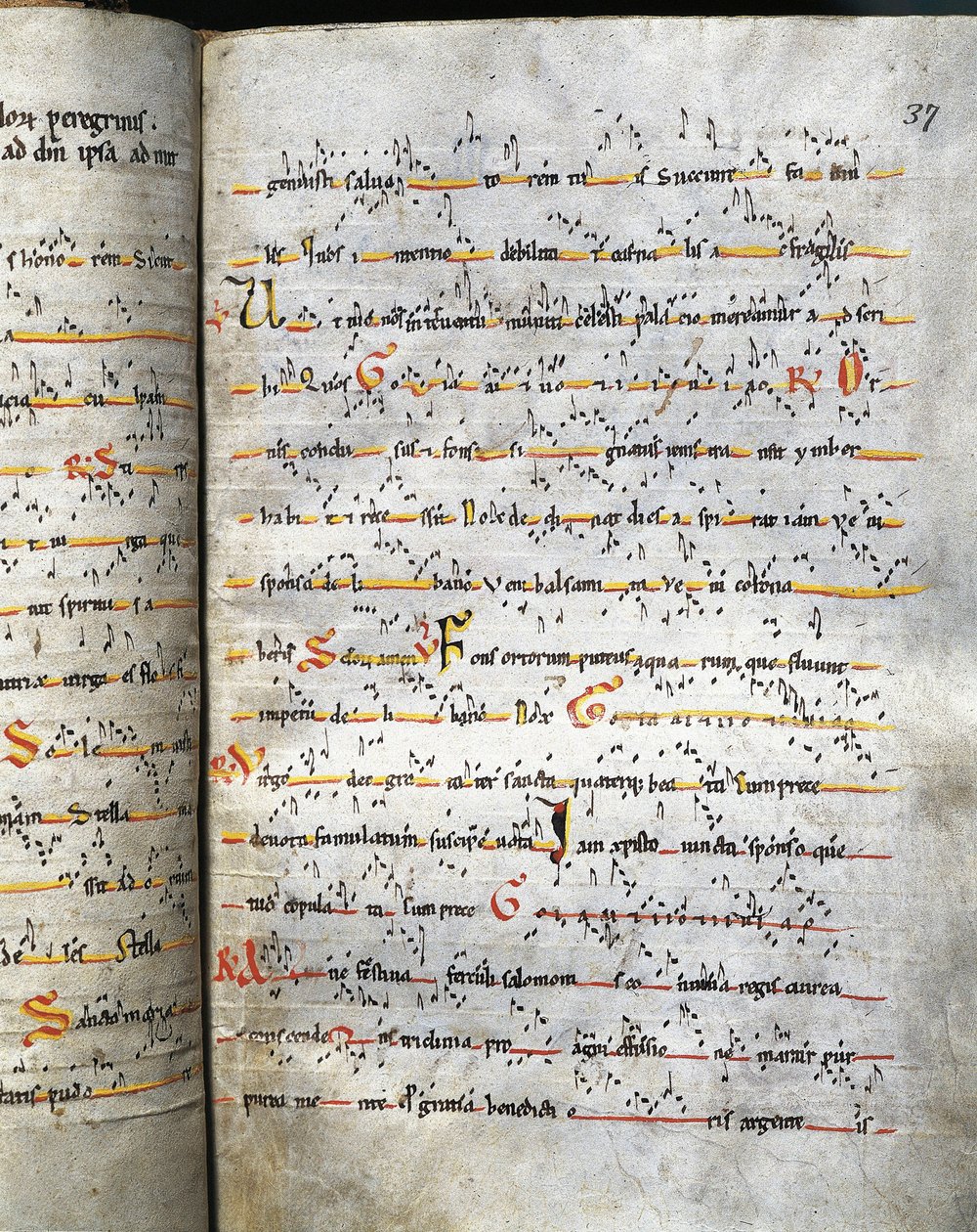 Página de antifonario del siglo XII. Barcelona, Monistrol de Montserrat. Monasterio de Montserrat de Unknown artist