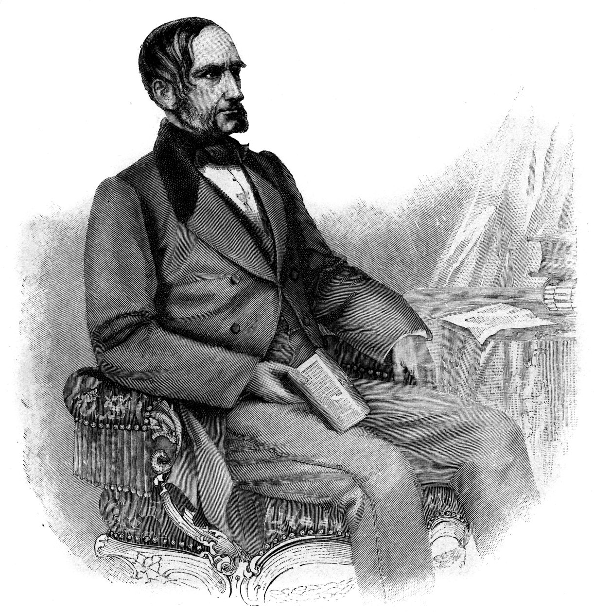 Anton von Schmerling, político austriaco - grabado - Retrato de Anton von Schmerling (1805-1893), abogado y político austriaco de Unknown artist