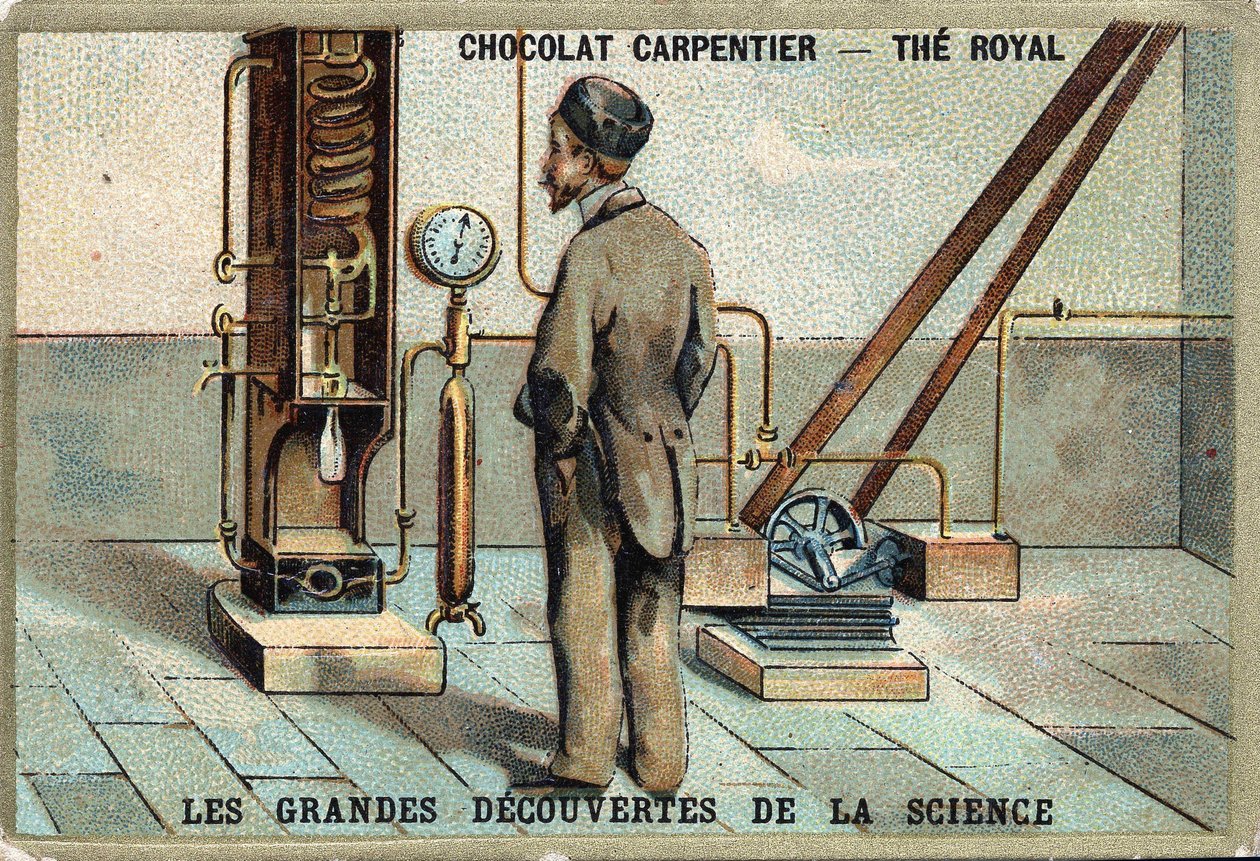 Aparato del Dr. Karl von Linde (físico alemán, 1842-1934) para la licuefacción del aire en 1895 de Unknown artist