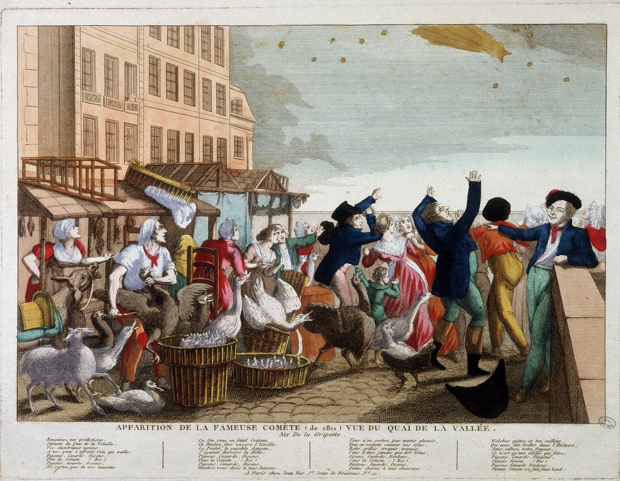 Aparición del famoso cometa (1811) visto desde el Quai de la Vallée en París - canción sur l