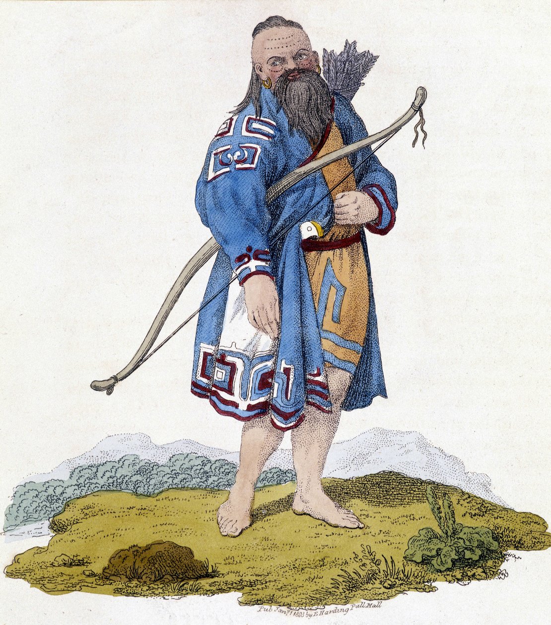Arquero de una población rusa. Ilustración de 1803 de Unknown artist