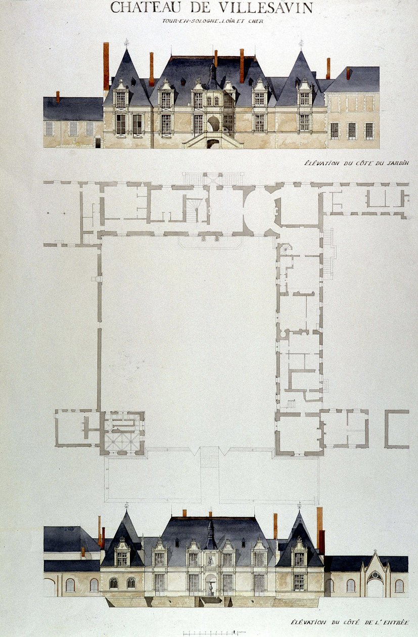 Arquitectura del Castillo de Villesavin, Tou en Sologne, Loir y Cher (41) de Unknown artist