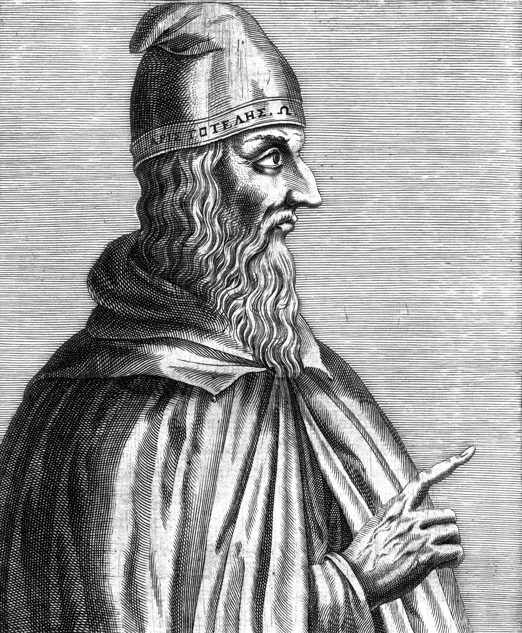 Aristóteles (384-322 a.C.) filósofo griego, grabado francés de Unknown artist