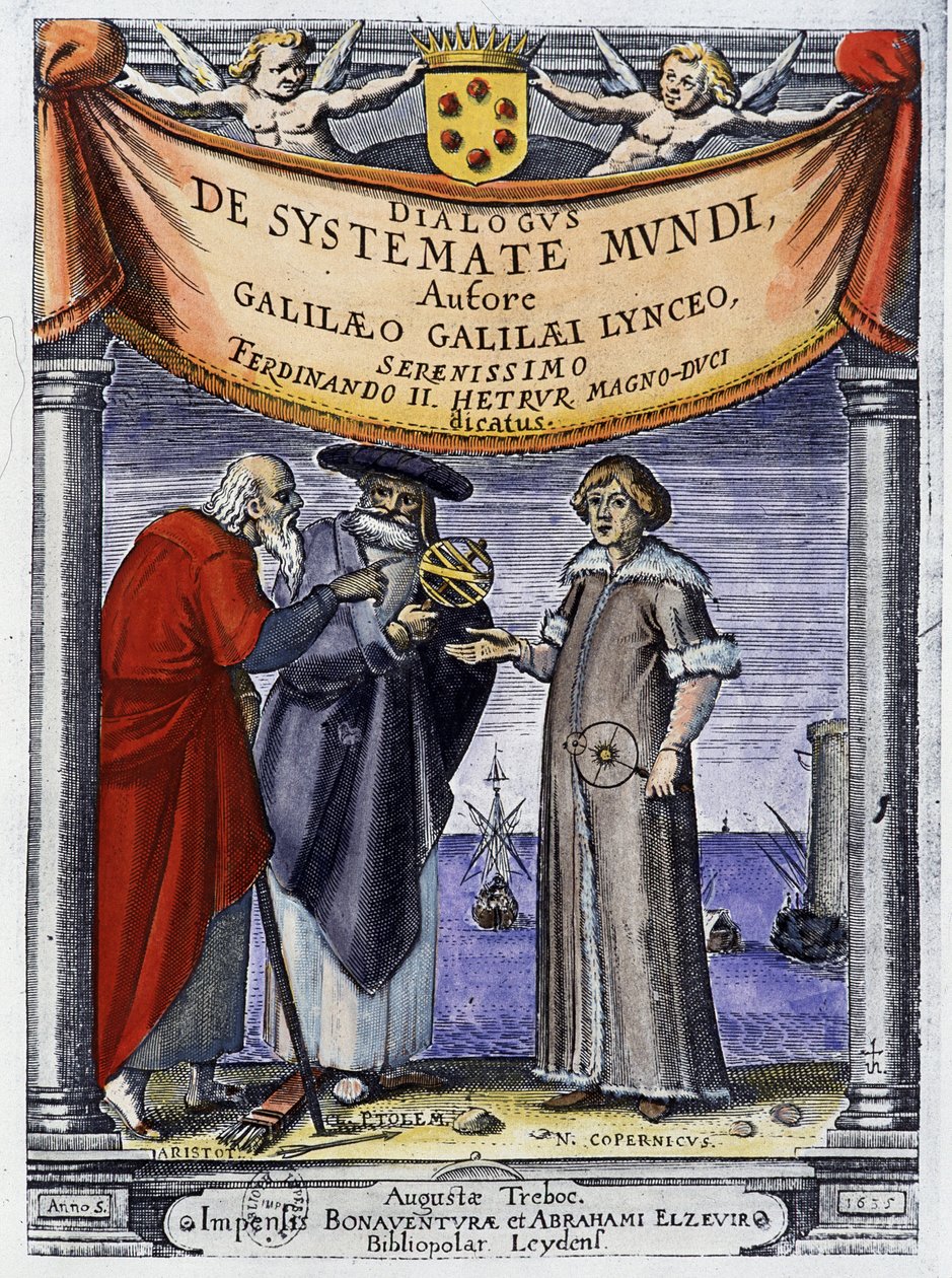 Aristóteles, Ptolomeo y Nicolás Copérnico (Nicolaus Copernicus) de Unknown artist