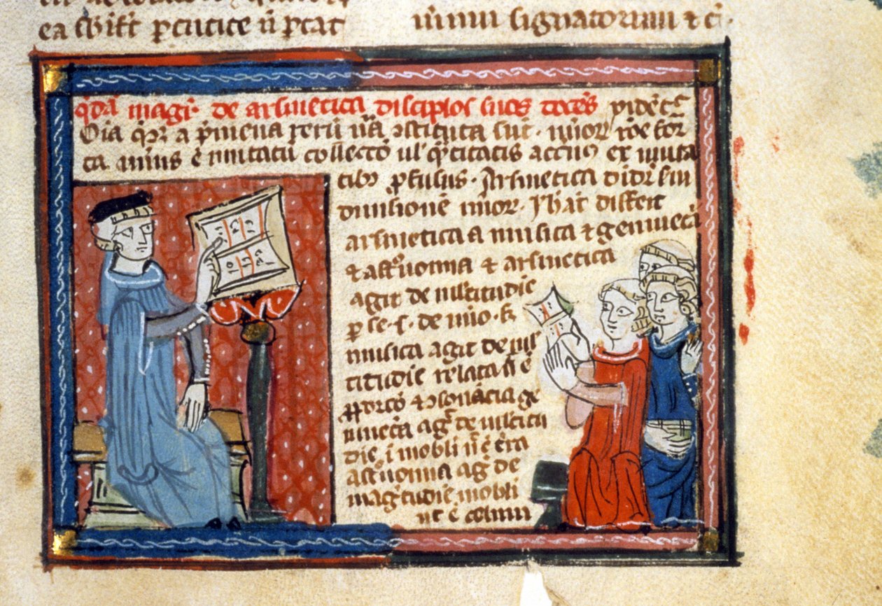 Curso de aritmética - Iluminura de la Edad Media (ref. 418) de Unknown artist