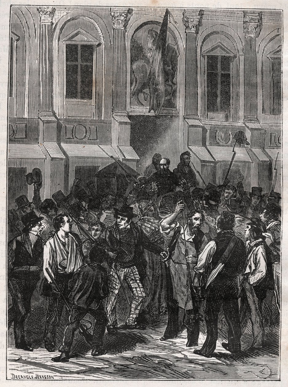Armand Barbes, revolucionario francés (1809-1870) antes de su arresto el 12 de mayo de 1839 - Grabado de 1882 en “Histoire de dix ans: 1830-1840” Louis-Blanc (1811-1882) de Unknown artist