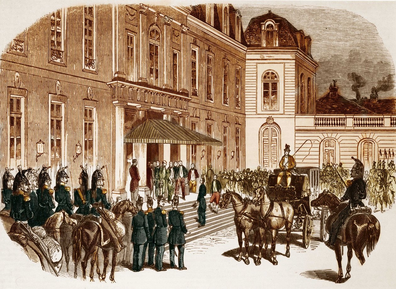 Llegada de Luis Napoleón Bonaparte (Luis-Napoleón III) al Elíseo al día siguiente de su elección. de Unknown artist