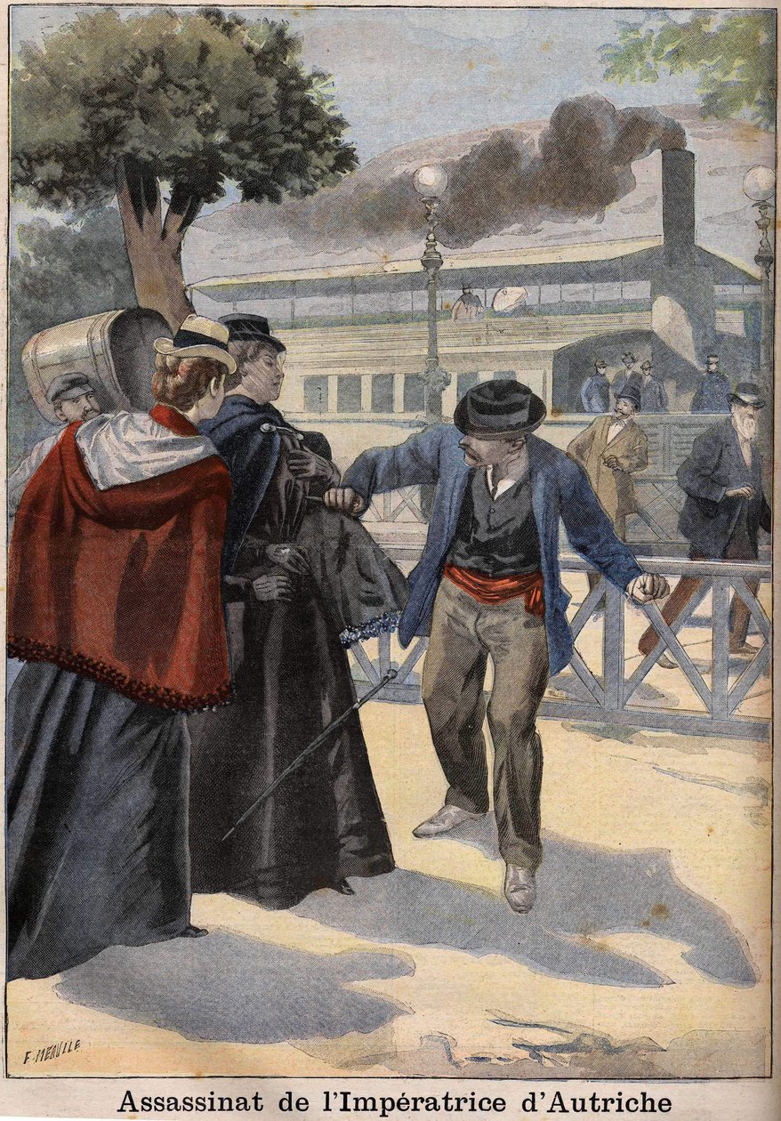Asesinato de la Emperatriz Isabel de Austria (Sissi) por un anarquista italiano en Ginebra de Unknown artist