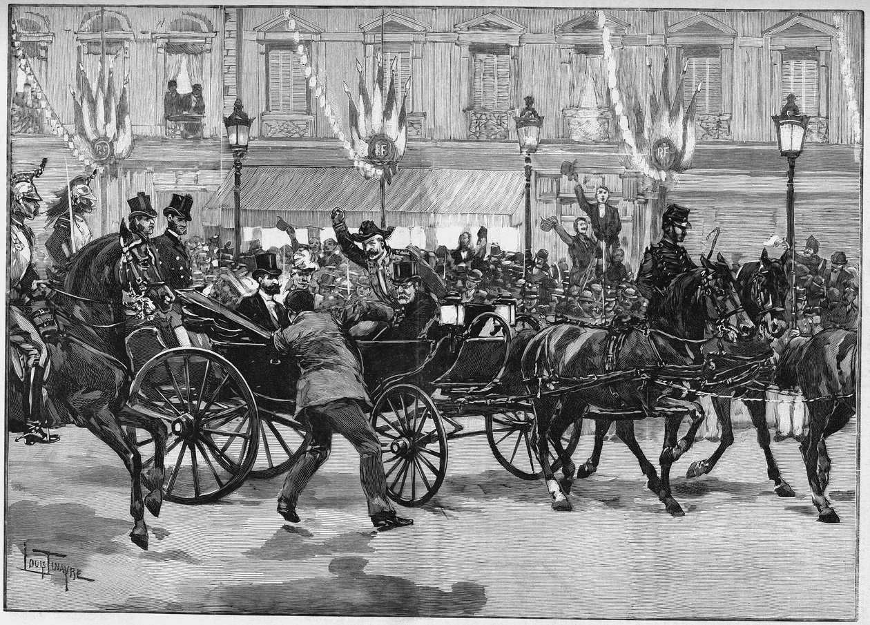 Asesinato del Presidente de la República Sadi Carnot (1837-1894), por el anarquista Caserio. 24 de junio de 1894 de Unknown artist