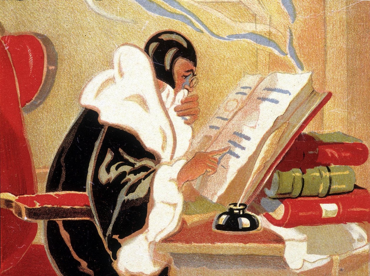 Astrólogo: Nostradamus estudiando un libro de Unknown artist
