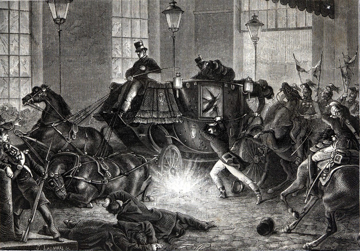 Ataque de Felice Orsini contra Napoleón III el 01/01/1858 - en L