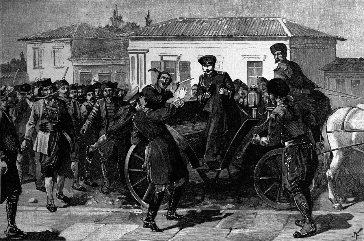 Ataque al Príncipe Fernando I (Zar de Bulgaria) (1861-1948) de Unknown artist