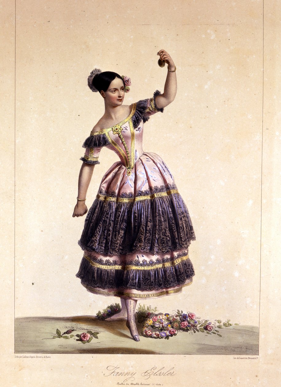 Bailarina austriaca Fanny Elssler (1810-1884) en el ballet “El diablo cojuelo” 02/06/1836. Impresión del siglo XIX de Unknown artist