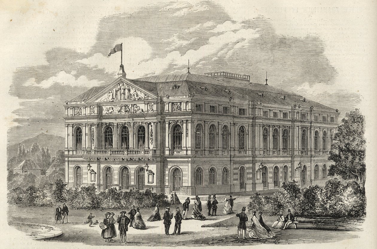 Baden Baden (Baden-Baden), Alemania - El Teatro de Baden - 1867 de Unknown artist