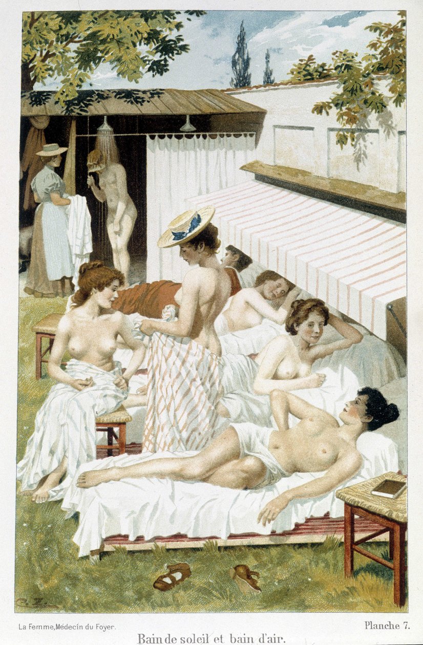 Baño de sol y baño de aire - en "La mujer, médico del hogar" de Unknown artist