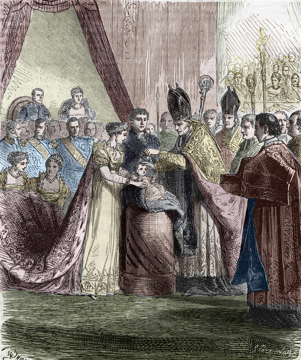 Bautismo de Napoleón Francisco Carlos (Napoleón II), Rey de Roma, hijo del Emperador Napoleón I, en Notre-Dame de París, 9 de junio de 1811. de Unknown artist