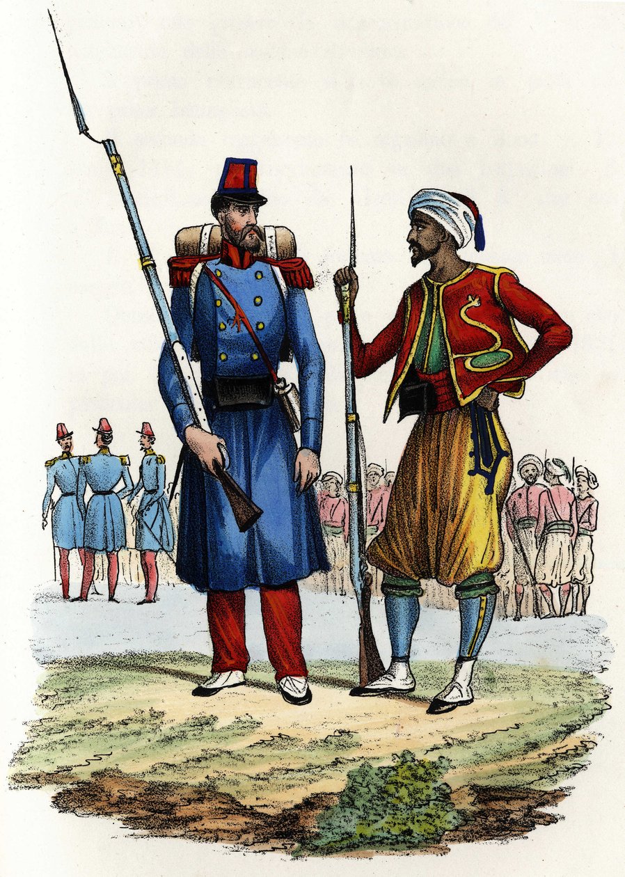 Batallón de la Legión Extranjera formado y enviado a Argelia en 1831; batallón de jinetes indígenas, formado y enviado a Argelia en 1841. En “Storia d