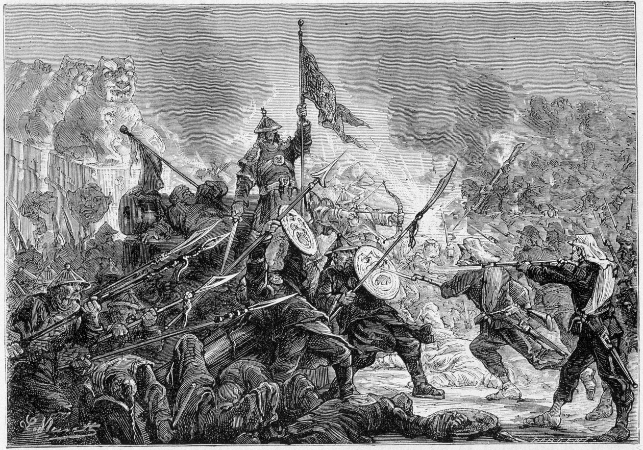 Batalla de Palikao: derrota del ejército manchú ante la Fuerza Expedicionaria Franco-Británica, 21/09/1860 de Unknown artist