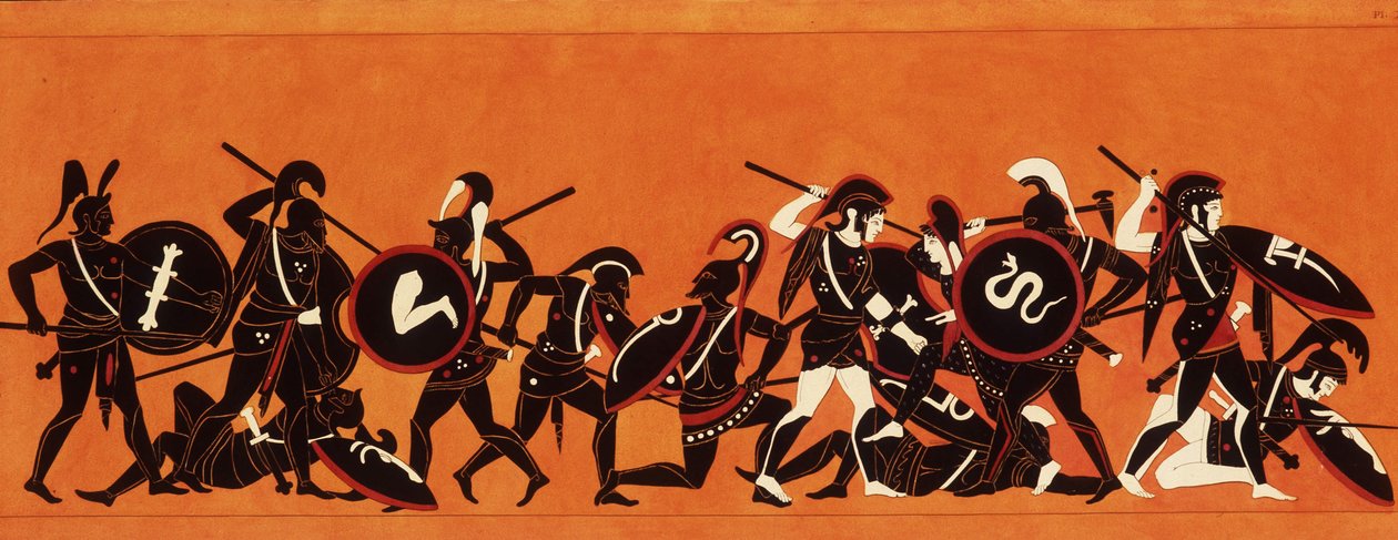 Batalla de los griegos y los troyanos (Guerra de Troya) 1808-1810 de Unknown artist