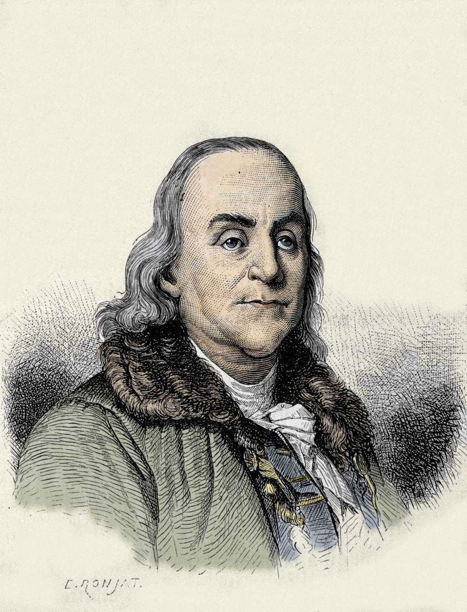Benjamin Franklin (1706-1790), filósofo, físico y embajador estadounidense. de Unknown artist