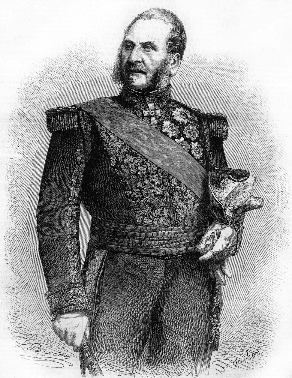 Bernard Pierre Magnan. Mariscal de Francia (1791 a 1865). grabado de 1865. de Unknown artist
