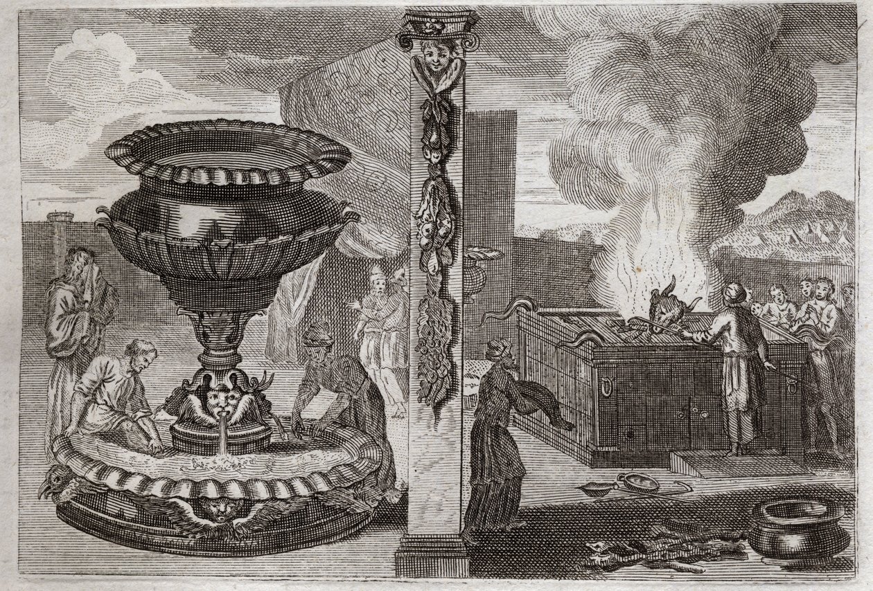 Biblia de Royaumont, Antiguo Testamento: Altar de los perfumes. La figura de los dos altares, el de los perfumes y el de los holocaustos. Ilustración de 1811. de Unknown artist