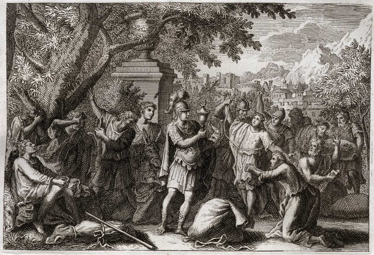 Biblia de Royaumont, Antiguo Testamento: Hermanos de José. José hace encarcelar a sus hermanos. Ilustración de 1811. de Unknown artist