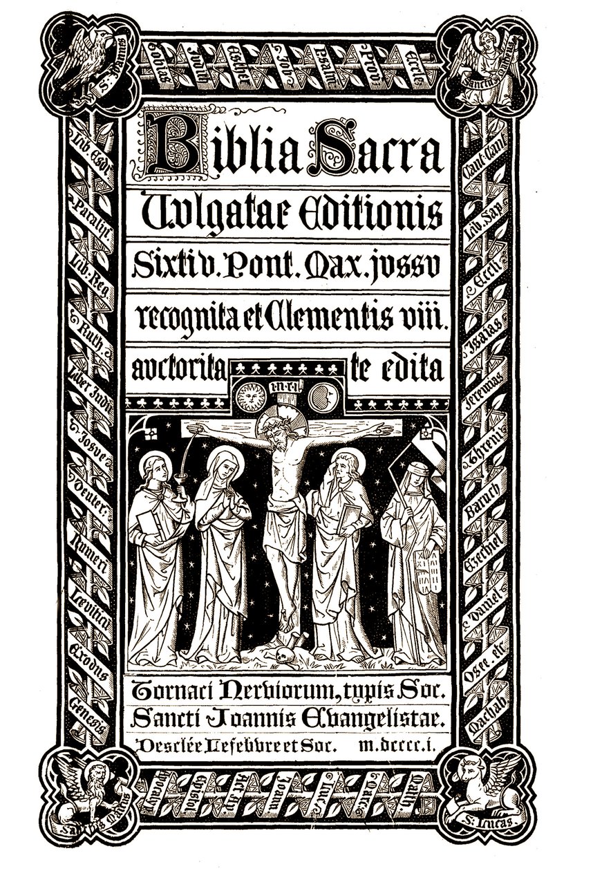 Biblia Sacra, Tournai 1881 - Biblia Sacra, Vulgatae Editionis, Sixit V. Pont. Max. Jussu recognita ed ed Clementis VIII auctorita de Unknown artist