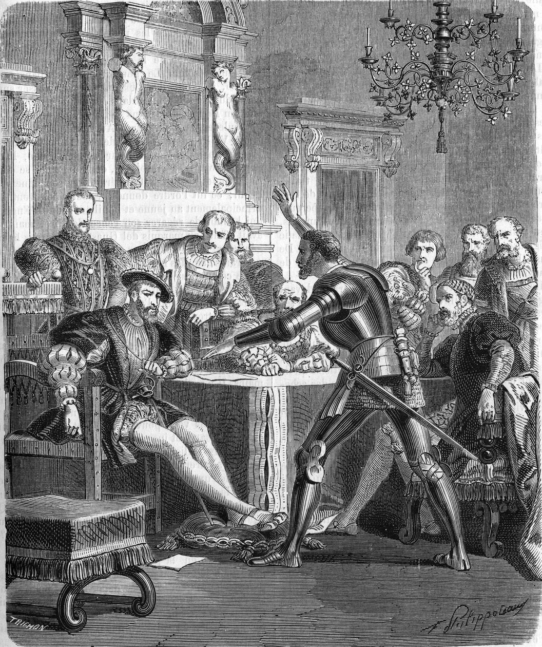 Blaise de Monluc (1502-1577), mariscal de Francia en la corte de Francisco I. Grabado del siglo XIX. de Unknown artist