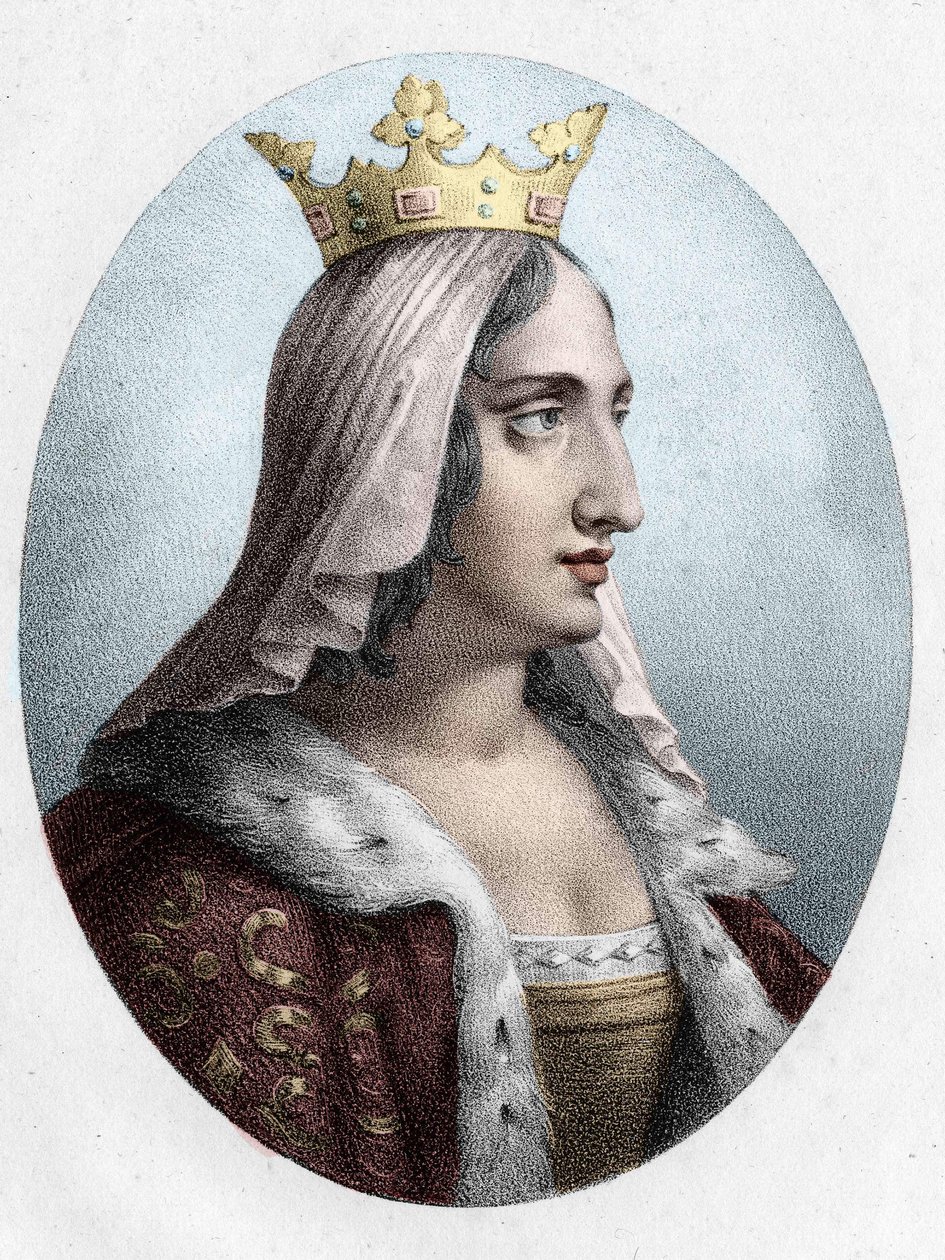 Blanca de Castilla. Reina de Francia (1188 a 1252). esposa del Rey Luis VIII. grabado del siglo XIX. de Unknown artist